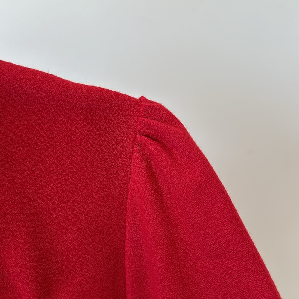 Dorothy Perkins Red Shift Dress with Peter Pan Leopard Collar, size 18UK or 14US - Picture 5 of 10